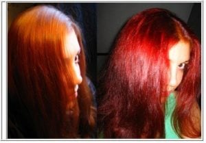 Super red hair over natural red using henna hair dye