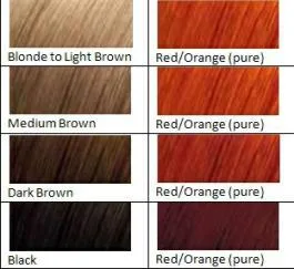 henna dye hair color chart