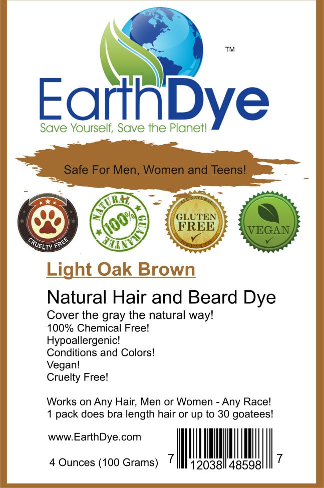 EarthDye Light Brown Hair Dye - Premium Henna Hair Dye